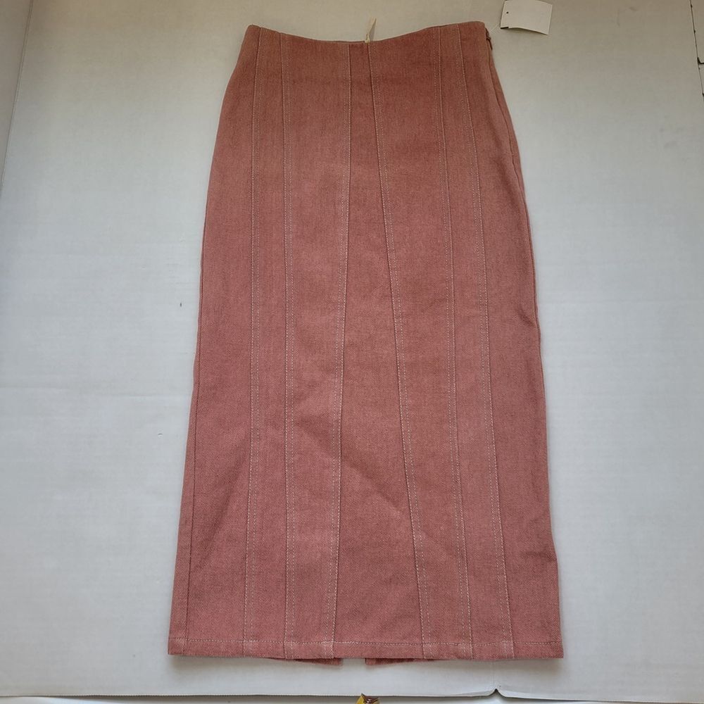 NWOT Free People Marley Denim Skirt Size 0 Women's Casual Low Rise Boho Midi - Picture 2 of 10